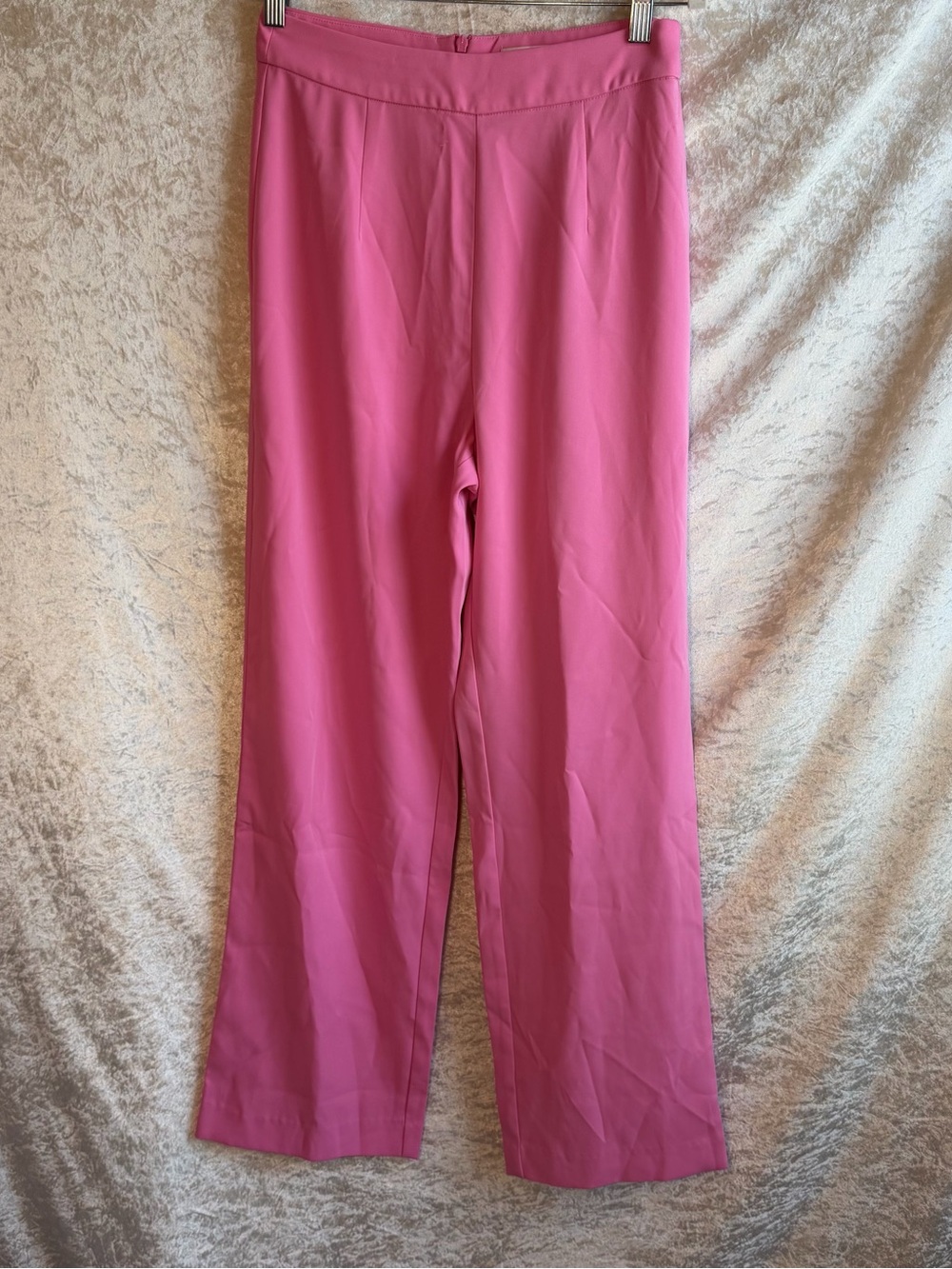 Meshki Pink High Waist Straight Leg Trousers Pants Size S Barbiecore